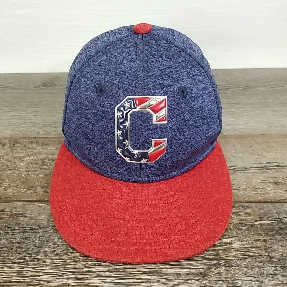 Cleveland Indians New Era 59Fifty Baseball Cap Youth 6 1/2 Stars And Stripe Logo